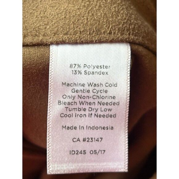 Talbots 12P Brown Faux Suede Stretch Side Zip Pants. M1 - Picture 6 of 6